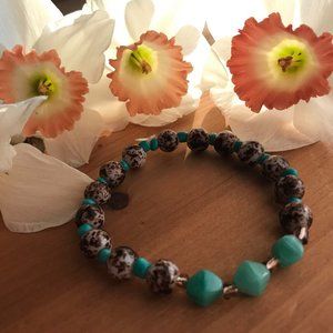 Turquoise Crystal Beaded Bracelet